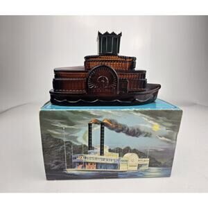 New Vintage Avon Wild Country Side Wheeler Riverboat Decanter w/ Original Box‎
